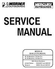 1997+ Mercury 35/40HP 2 Cylinder Outboards Service Manual PN 90-826148R2