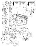1993 140 - VE140TXETC Gearcase 140TX Std Rotation 120TX & 125ESX F Suffix parts diagram