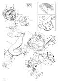 1999 MX Z X - 400 LC Engine Support and Muffler (593) parts diagram