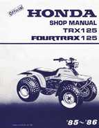 1985-1986 Honda Fourtrax 125 TRX125 Shop Manual